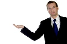 Businessman With Open Palm Royalty Free Stock Photos Businessman With Open Palm Royalty Free Stock Photos