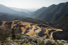 Mountains And Pit Royalty Free Stock Photo Mountains And Pit Royalty Free Stock Photo