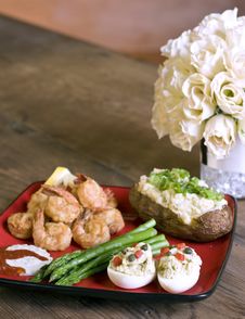 Dinner Of Shrimp And Asparagus Stock Images Dinner Of Shrimp And Asparagus Stock Images