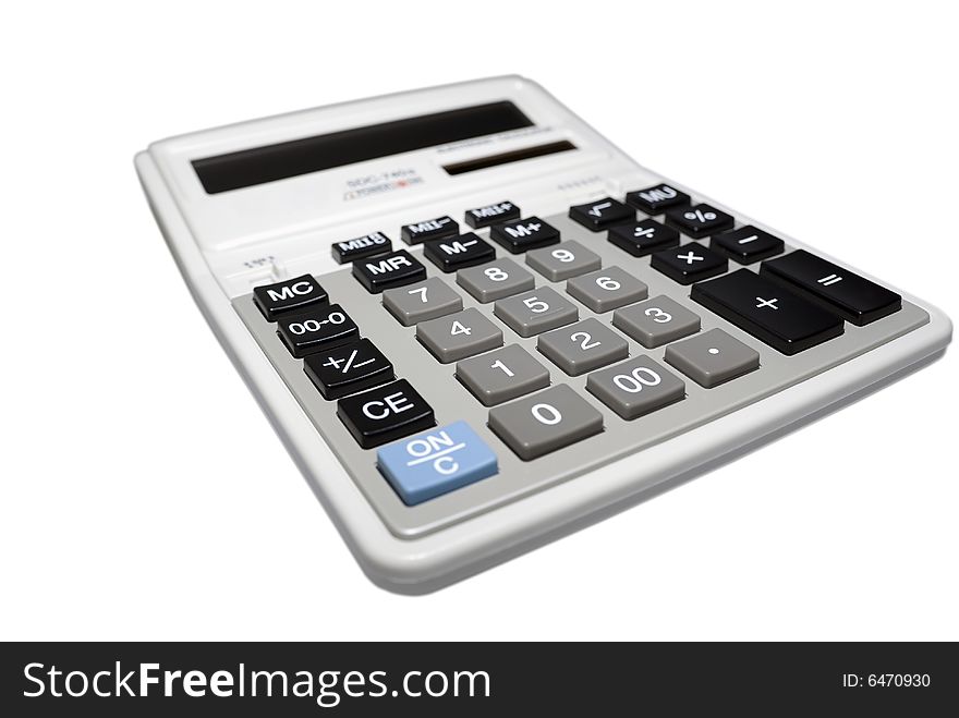 Calculator Isolated On White With Clipping Path.