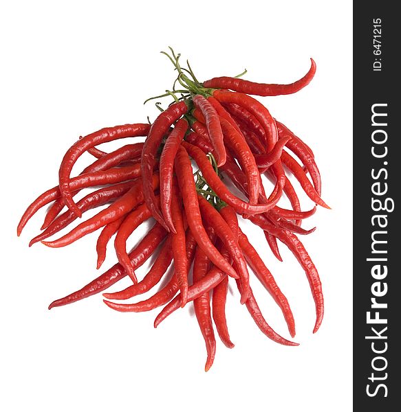 Red Chili Peppers on White