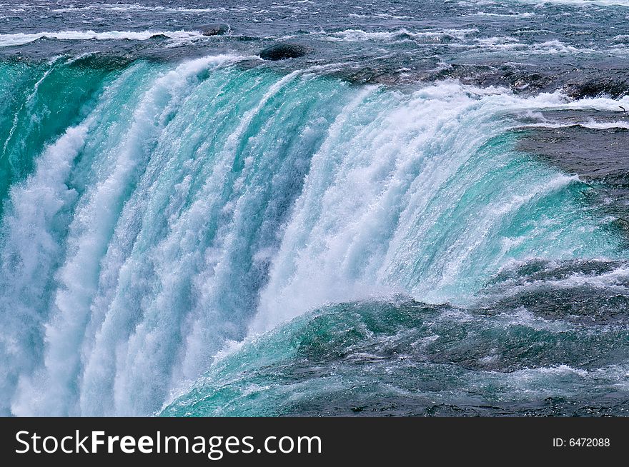 A closeup on one of Niagara falls