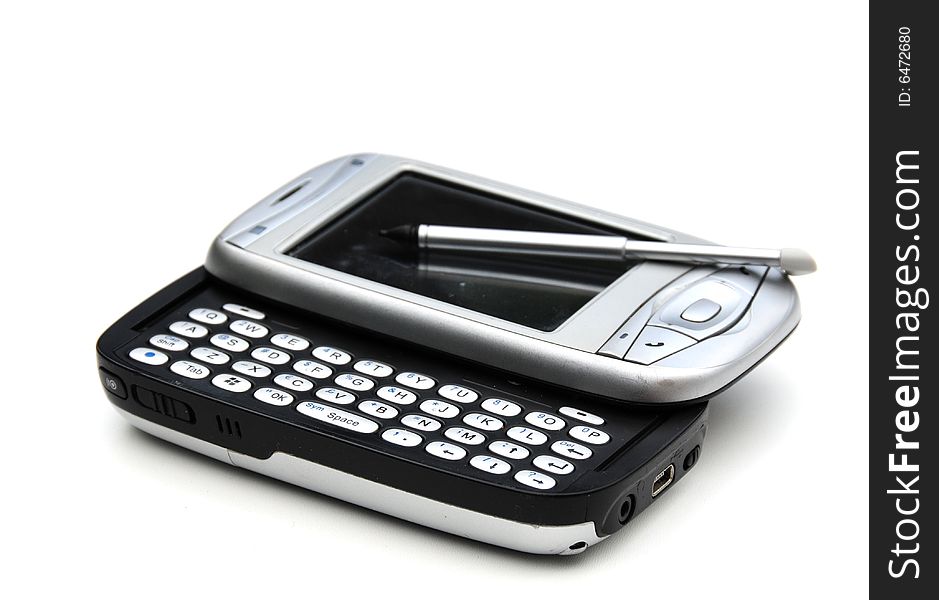 Shot of a mobile phone with touchscreen and keyboard