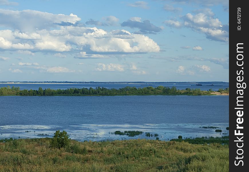 Typical russian rural landscape near river Volga