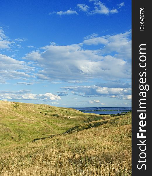 Typical russian rural landscape near river Volga