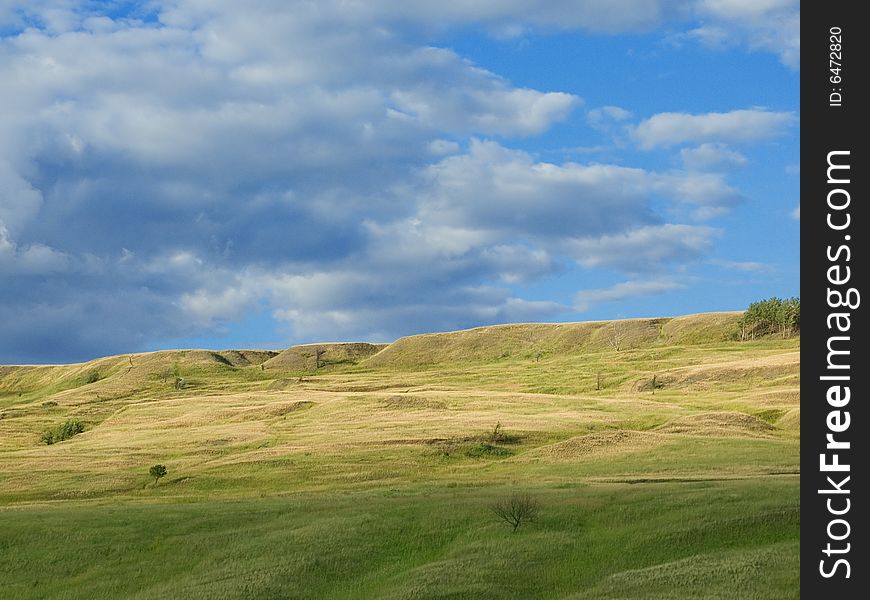 Typical russian rural landscape near river Volga