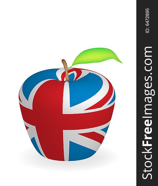 Illustration of Apple United Kingdom flag. Illustration of Apple United Kingdom flag