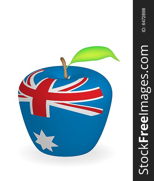 Illustration of Apple Australia flag. Illustration of Apple Australia flag