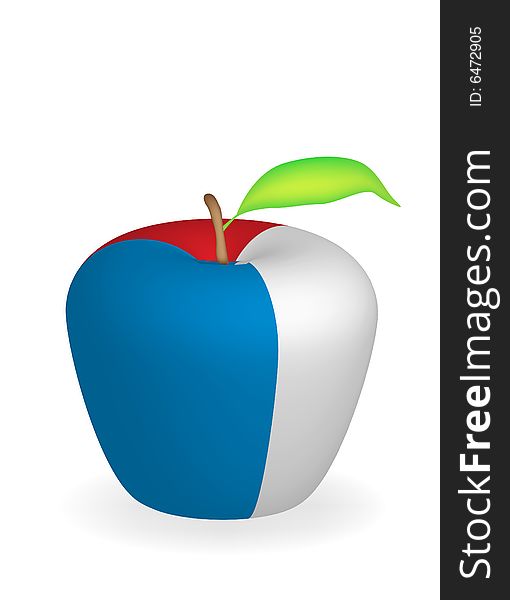 Illustration of Apple France flag. Illustration of Apple France flag