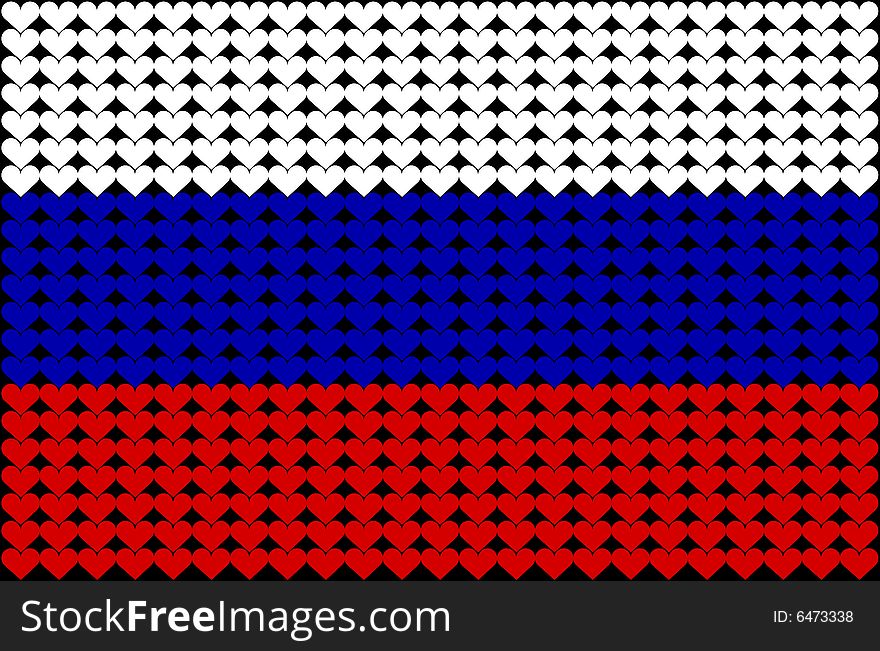 Russia Heart Flag