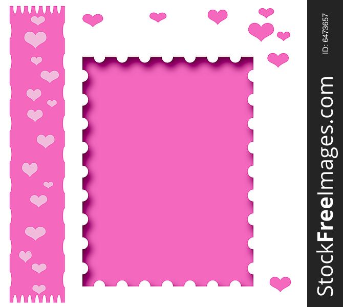 Valentine hearts frame blank cutout center illustration. Valentine hearts frame blank cutout center illustration