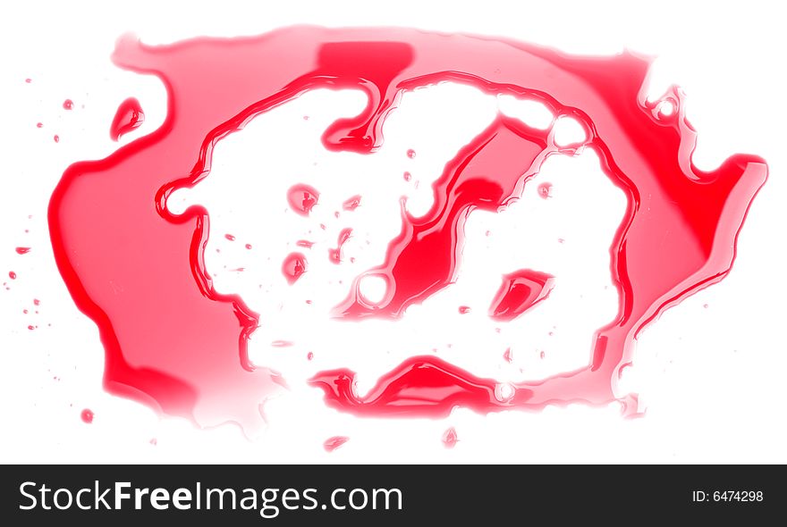 Red blot of India ink