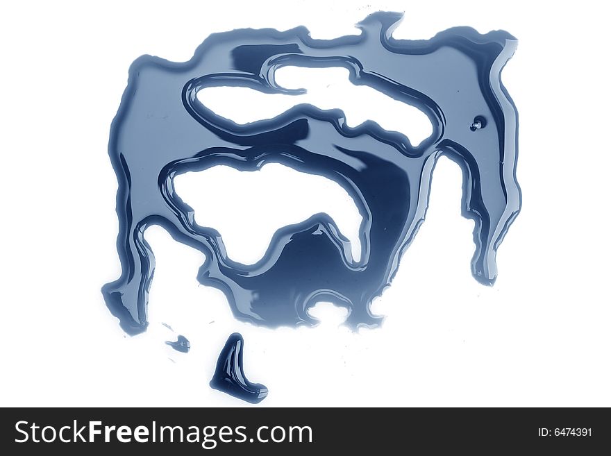 Photo of flooding blue India ink. Photo of flooding blue India ink