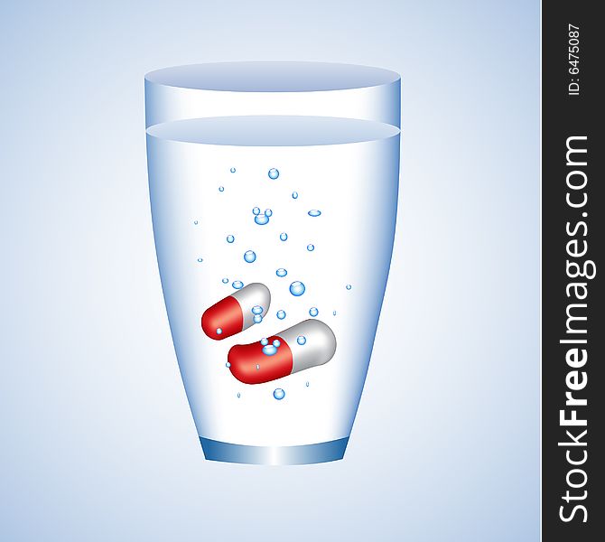 Mineral water with pills