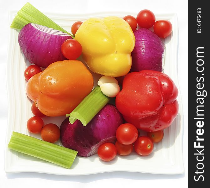 Platter of healthy, colorful,vegetables