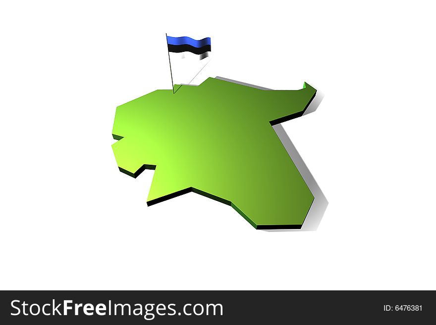 Map And Flag Of Estonia