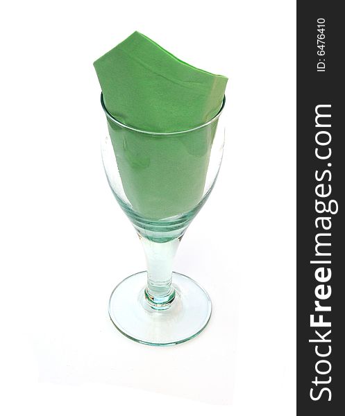 Shot of a wine glass and serviette