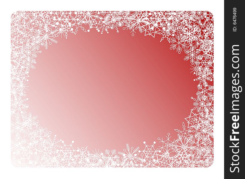 Red abstract frame with snowflakes. Red abstract frame with snowflakes