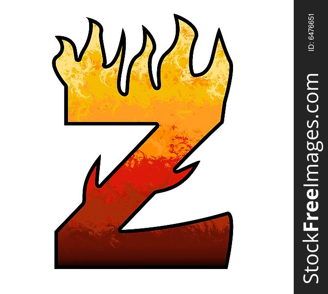 Flames Alphabet letter - Z