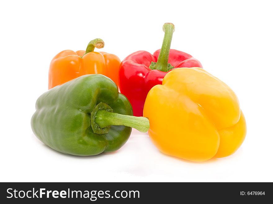 Freshness paprika over white background