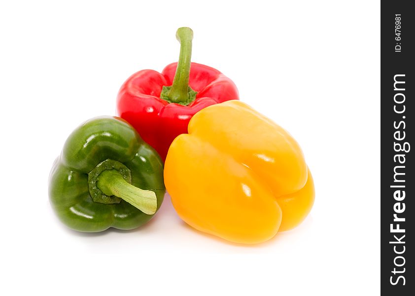 Freshness paprika over white background