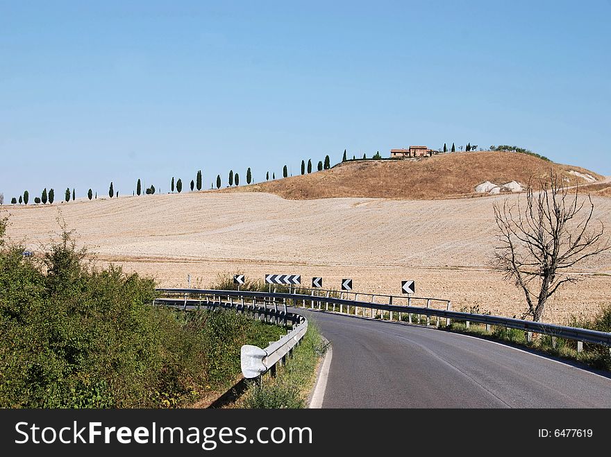 The typical scenery in Tuscany