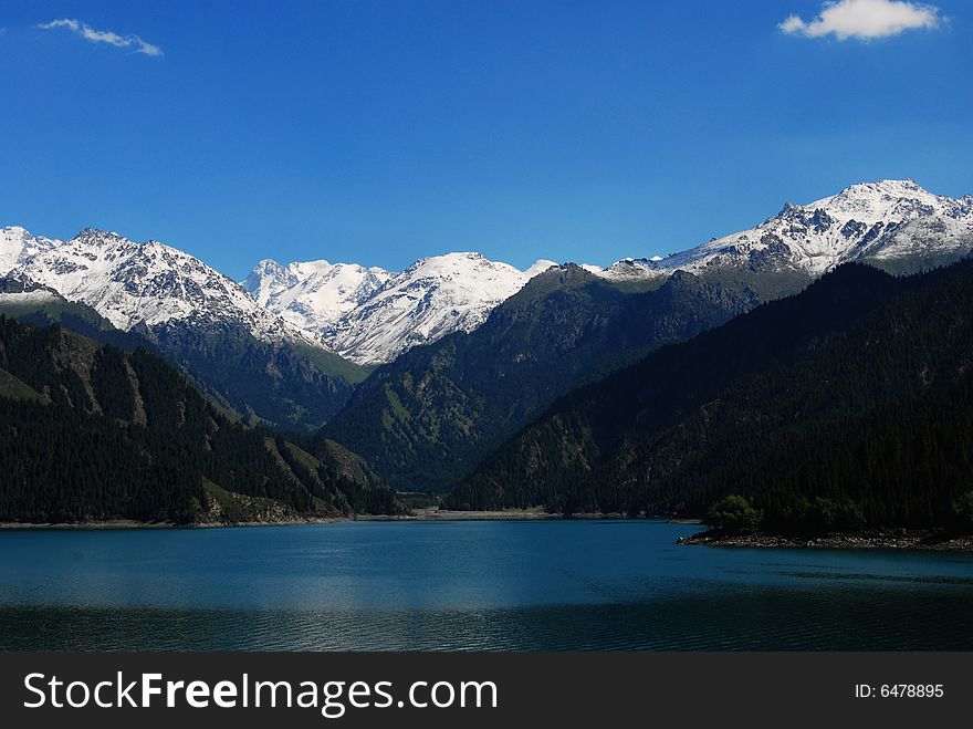 A landscape of snow mountain. A landscape of snow mountain.