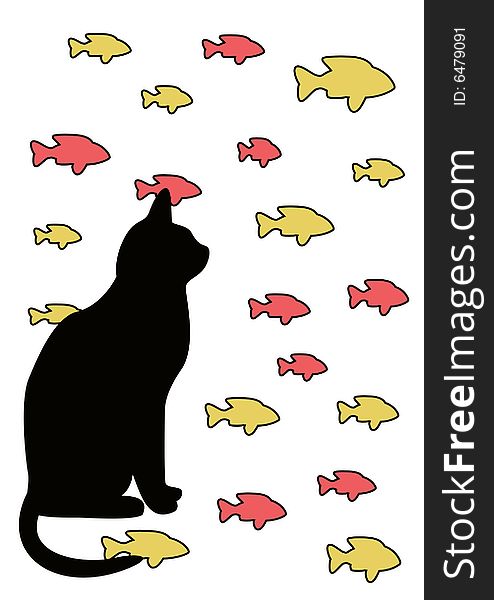 Cat with the fish