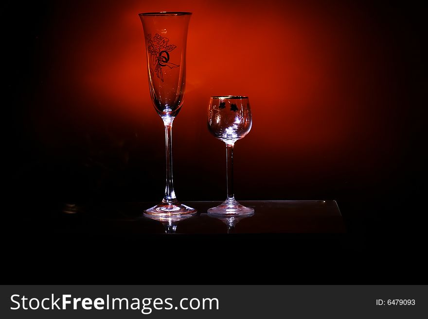 Two Glass With Light