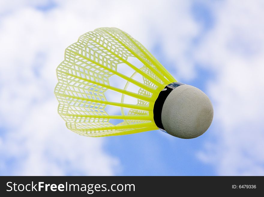 Sport inventory; flounce for the badminton, isolated. Sport inventory; flounce for the badminton, isolated
