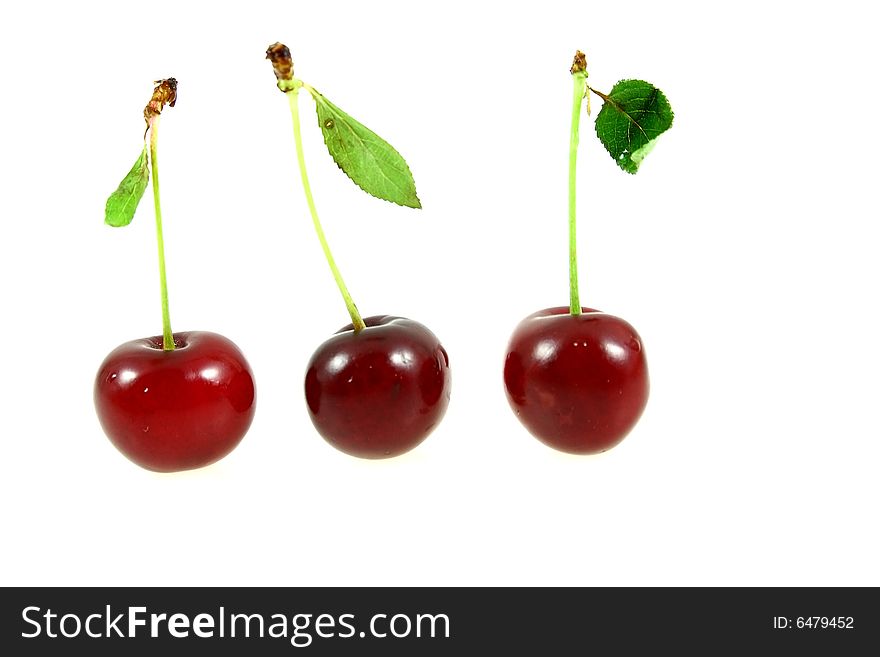 Sweet cherry isolated over white