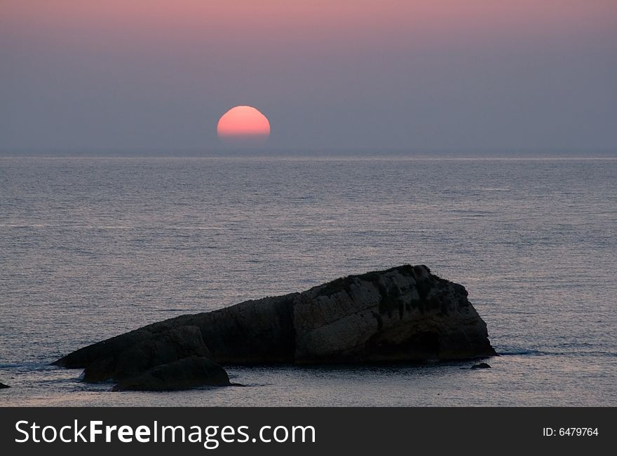 Sunset (sunrise) over Adriatic sea. Sunset (sunrise) over Adriatic sea