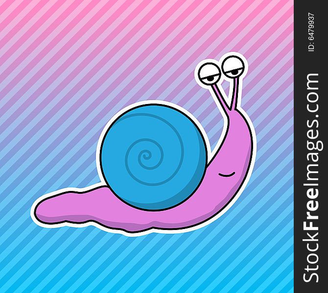 Vector Snail with Retro Background Pattern