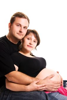 Young Man And His Pregnant Wife Stock Images