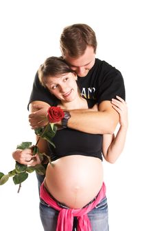 Pregnant Woman And Her Husband Royalty Free Stock Photos