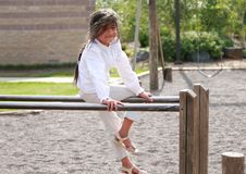 Little Girl Sitting Top Of Parallel Bars Stock Photos Little Girl Sitting Top Of Parallel Bars Stock Photos