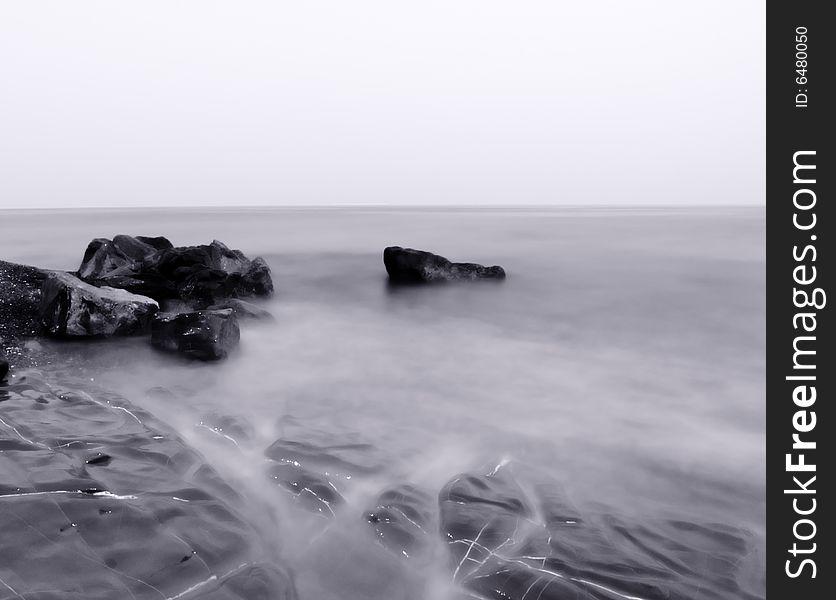 A sea landscape with a very slow shutter speed. This image evokes calmness, quietness and the powerful beauty of nature. A sea landscape with a very slow shutter speed. This image evokes calmness, quietness and the powerful beauty of nature.