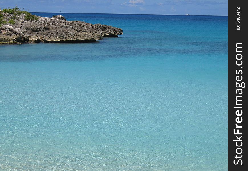 Turquoise and crystal water at st marteen beach