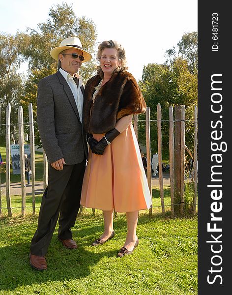 Mature Couple In Retro Outfits