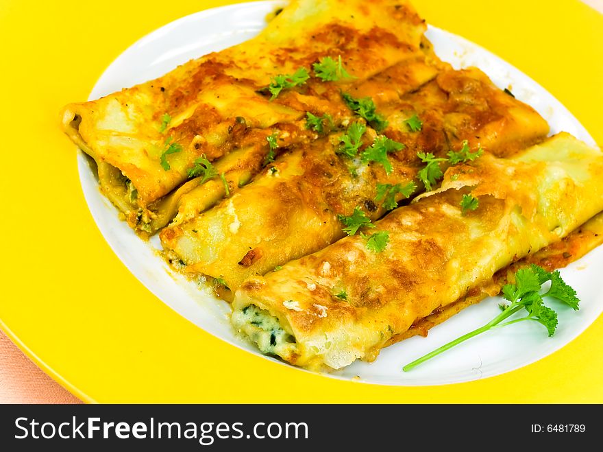 Cannelloni With Stuffing Of Meat And Cheese- Fresh