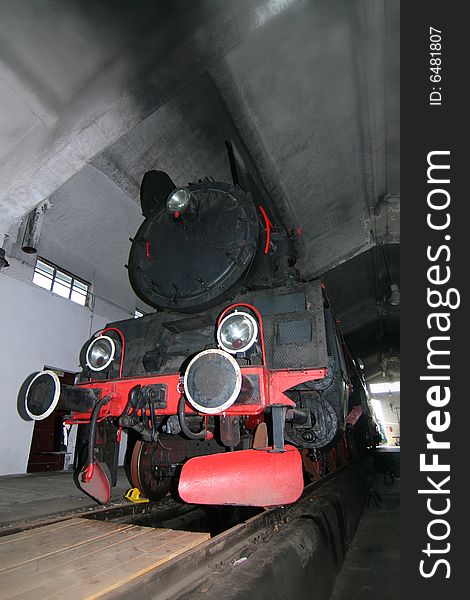 The photograph of old engines in railway museum. The photograph of old engines in railway museum