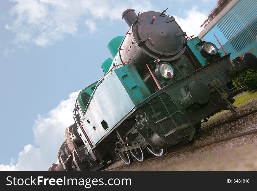 The photograph of old engines in railway museum. The photograph of old engines in railway museum