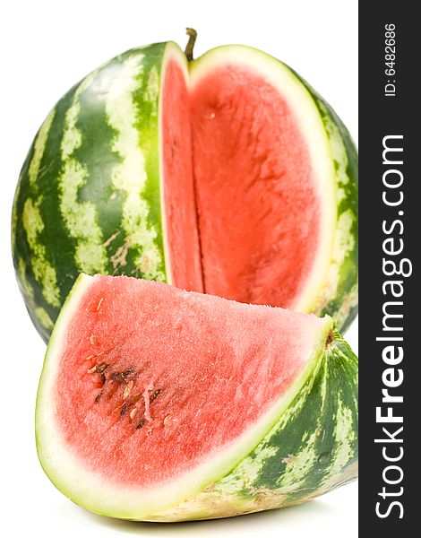 Fresh appetizing water-melon on a white background. Fresh appetizing water-melon on a white background