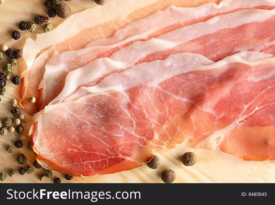 Pepper Grains And Slices Of Ham