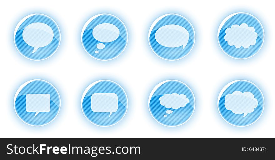 Communication icons for web design. Blue series. Communication icons for web design. Blue series.