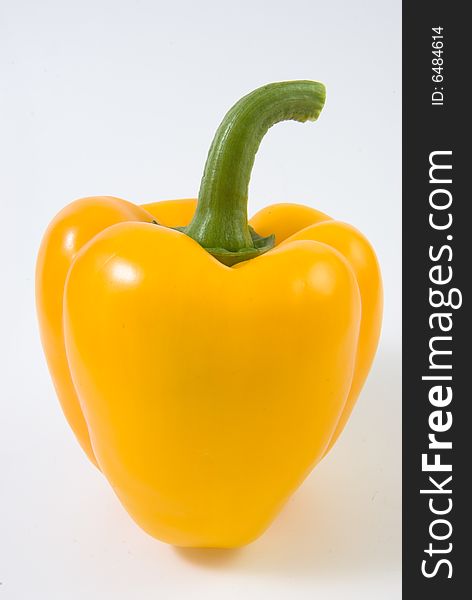 Yellow bell pepper on white background