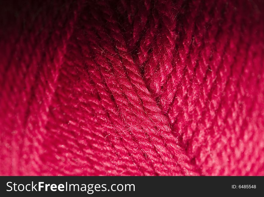 Close-up of red roll of yarn