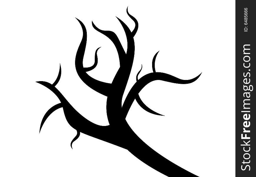 Abstract tree silhouette, vector illustration