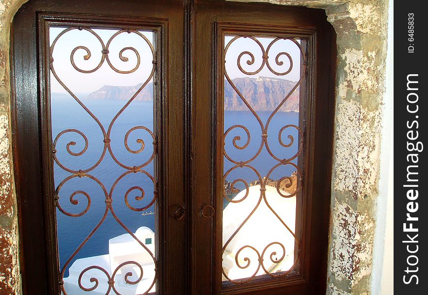 Open Window In Santorini