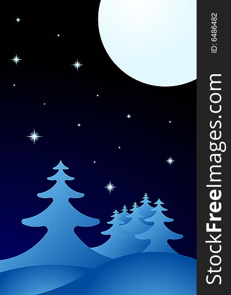 Vector illustration of Winter Night